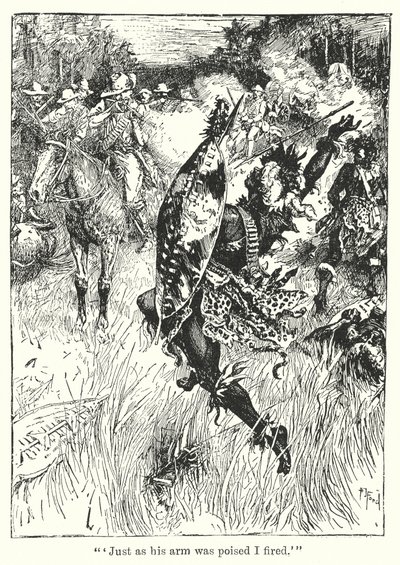 «Akkurat idet armen hans var i posisjon, skjøt jeg.» (litografi) av Henry Justice Ford