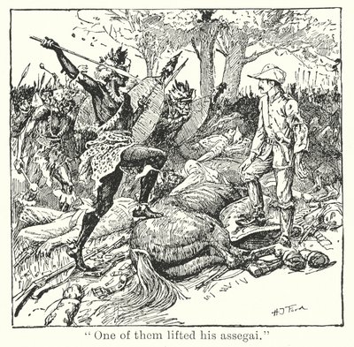 «En av dem løftet assegaien sin» (lito) av Henry Justice Ford