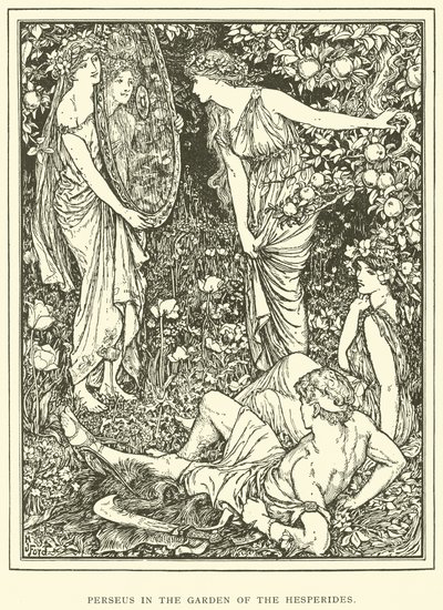 Perseus i Hesperidenes hage av Henry Justice Ford