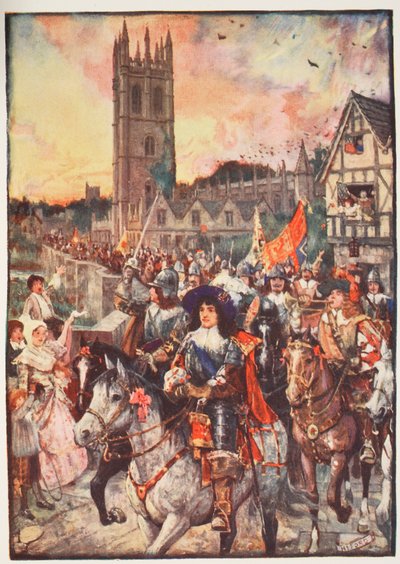 Prins Rupert i Oxford, går til kamp, illustrasjon fra 