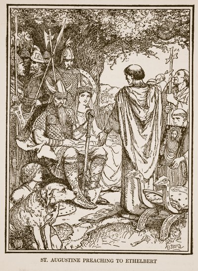 St. Augustine forkynner for Ethelbert, illustrasjon fra 