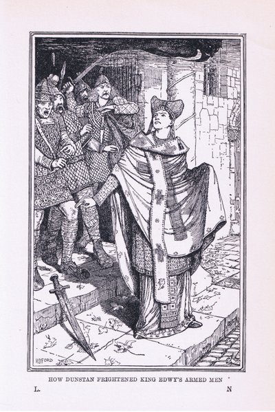 St Dunstan skremte kong Edwys væpnede menn, 1912 av Henry Justice Ford