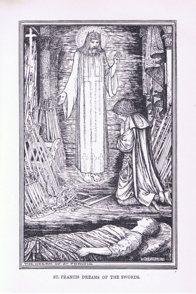St Francis drømmer om sverdene, 1912 av Henry Justice Ford