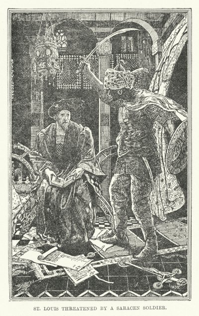 St Louis truet av en saracensk soldat (litho) av Henry Justice Ford