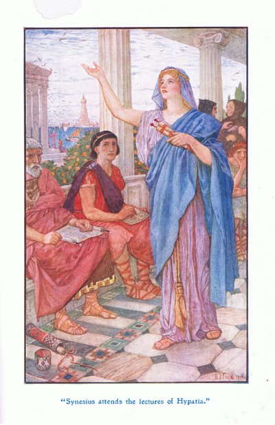 Synesius deltar på forelesningene til Hypatia, 1912 av Henry Justice Ford