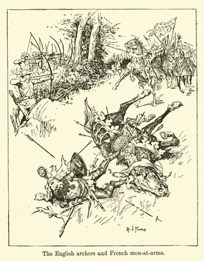 De engelske bueskytterne og franske stridsmenn av Henry Justice Ford