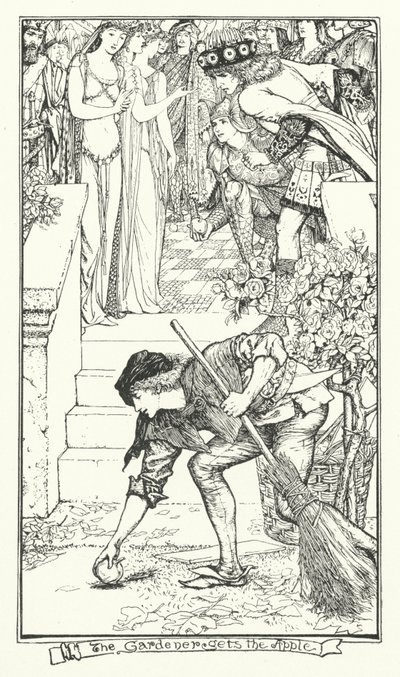 Gartneren får eplet (gravering) av Henry Justice Ford