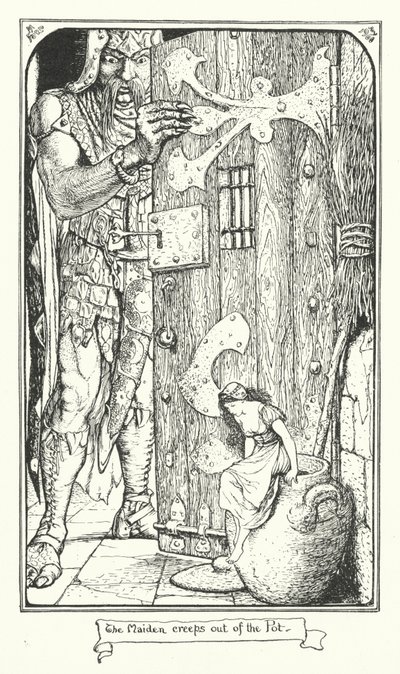 Jomfruen kryper ut av potten (gravering) av Henry Justice Ford