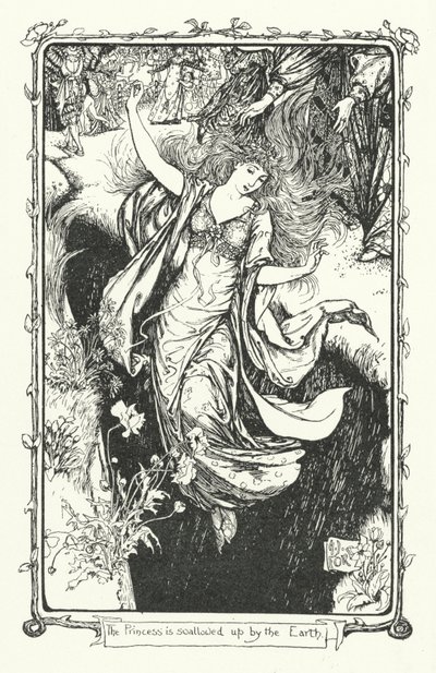 Prinsessen blir slukt av jorden (gravering) av Henry Justice Ford