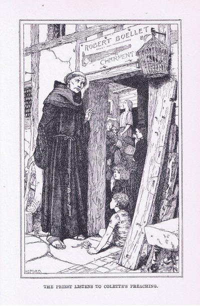 Presten lytter til Colettes forkynnelse, 1912 av Henry Justice Ford