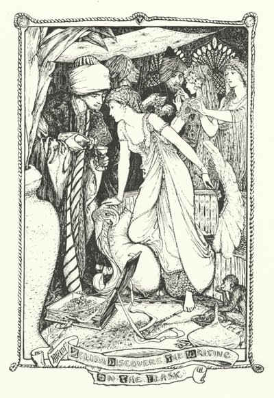 Zelida oppdager skriften på kolben (gravering) av Henry Justice Ford