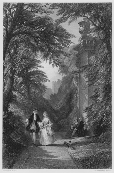 Middagsvandringen, fra bildet i Royal Collection (gravering) av Henry Jutsum