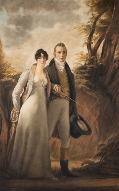 Herr og fru Campbell fra Kailzie (mezzotint) av Henry Macbeth Raeburn