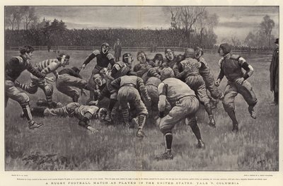 En Rugby-fotballkamp som spilt i USA, Yale v Columbia av Henry Marriott Paget