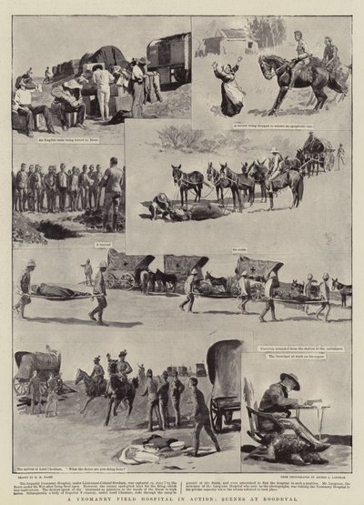 Et Yeomanry feltsykehus i aksjon, scener på Roodeval av Henry Marriott Paget