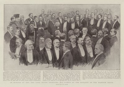 Til ære for kunsten tar Lord Mayor imot sine gjester på banketten i Mansion House av Henry Marriott Paget
