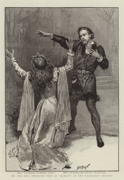 Mr og Mrs Beerbohm Tree i Hamlet på Haymarket Theatre av Henry Marriott Paget