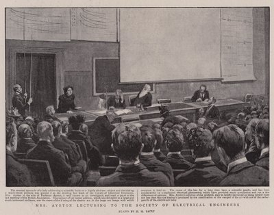 Fru Ayrton foreleser for Society of Electrical Engineers av Henry Marriott Paget