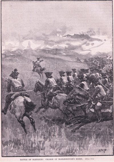 The Battle of Blenheim: Charge av Marlboroughs hest av Henry Marriott Paget