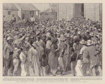 The Horrors of the War, mater sultende flyktninger fra Santiago ved Caney av Henry Marriott Paget