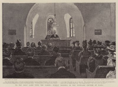 Til det hellige land med keiseren, søndag morgen i tempelherrenes kirke i Haifa av Henry Marriott Paget