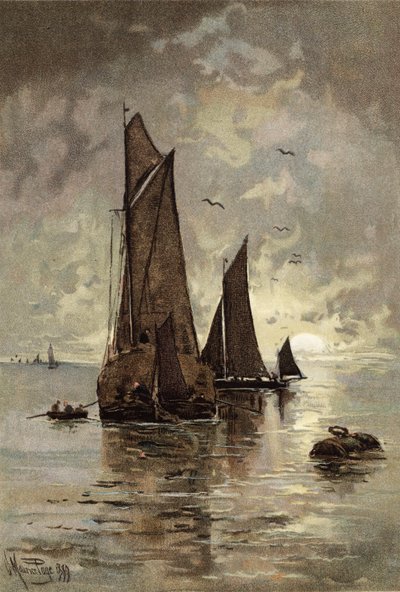 Måneoppgang utenfor Gravesend av Henry MauricePage