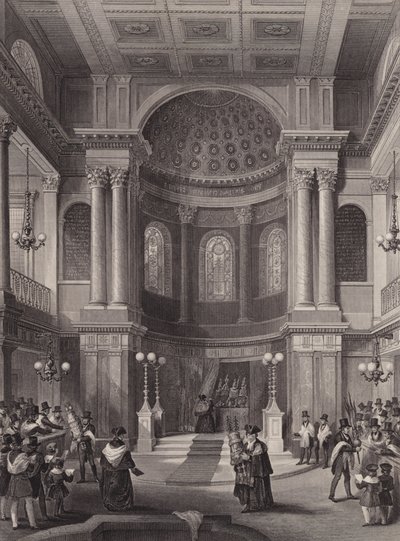 Feiring av løvhyttefesten, jødisk synagoge, Great St Helen