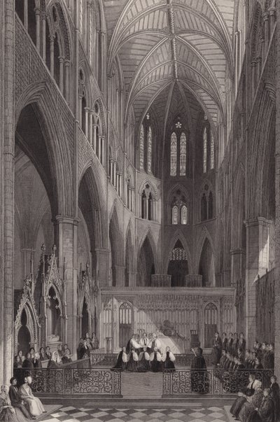Innvielse av kolonibiskoper i Westminster Abbey, London (gravering) av Henry Melville