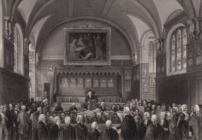 Lord Chancellor's Court, Lincoln's Inn Hall, London (gravering) av Henry Melville