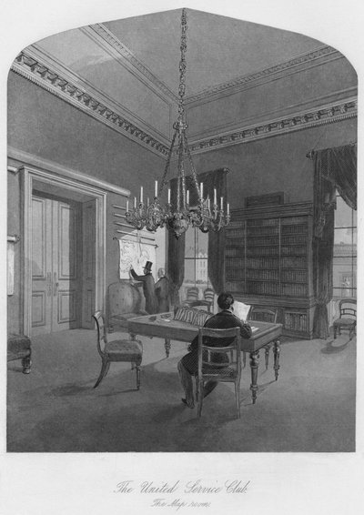 The United Service Club. Kartrommet, c1841 av Henry Melville