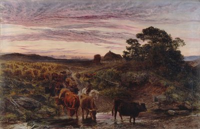 Storfe som forser en bekk av Henry Moore