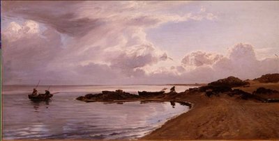 Innsamling av blåskjell, nordkysten av Wales av Henry Moore
