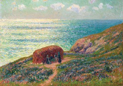 Tangplukkere ved Moelan, Bretagne, 1900 av Henry Moret