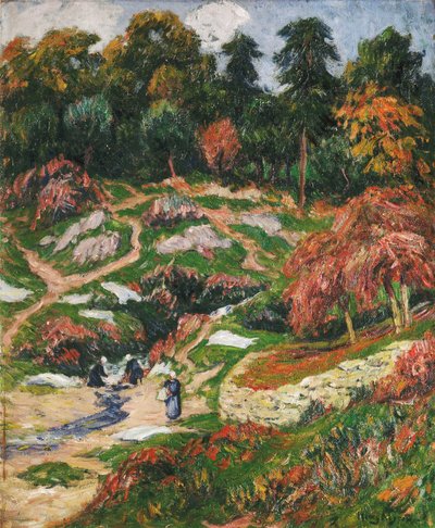 Vaskeriet i Doelan, Finistere; Le Levoir i Doelan, Finistere, av Henry Moret