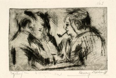 Fire menn rundt et bord av Henry Nielsen