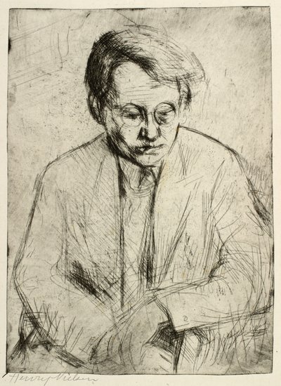 Sittende mann av Henry Nielsen