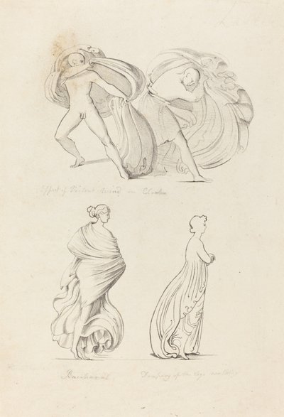 Draperi, tre figurer, en Bacchante og to fra naturen av Henry Noel Humphreys after John Flaxman