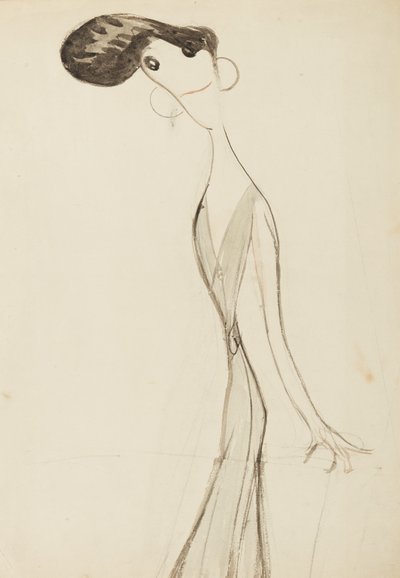 Irene Vanbrugh, studie for serien Stars of the Music Hall Stage, ca. 1908 (wc på papir) av Henry Ospovat