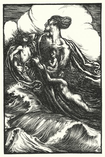 Matthew Arnold-dikt: The Forsaken Merman (gravering) av Henry Ospovat