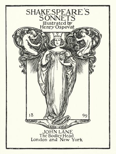 Shakespeares sonetter, tittelside (litho) av Henry Ospovat
