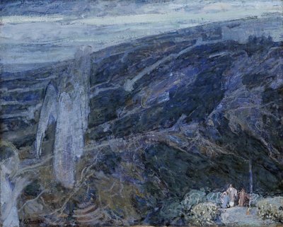 Engler som viser seg foran hyrdene, ca. 1910. av Henry Ossawa Tanner