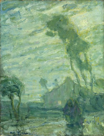Landskap (olje på papp; pastell/kritt skisse på baksiden) av Henry Ossawa Tanner
