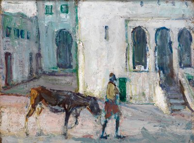 Gatescene, Tangier Man Leading Calf, ca. 1910. av Henry Ossawa Tanner