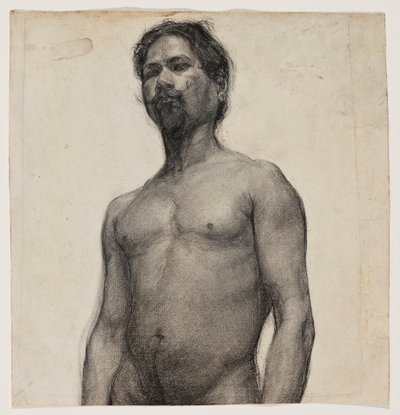 Studie av en svart mann. ca. 1891 (kull og pastell på kremfarget papir) av Henry Ossawa Tanner