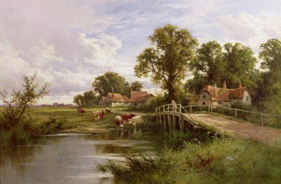 På Themsen nær Marlow (olje på lerret) av Henry Parker