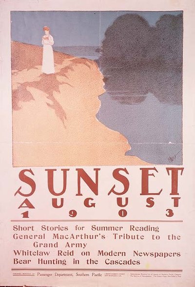 Omslagsillustrasjon for magasinet Sunset, august 1903 (farge litho) av Henry Patrick Raleigh