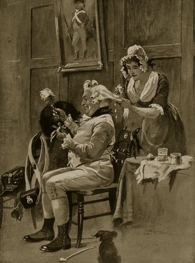 Forbereder til parade, 1799, illustrasjon fra 