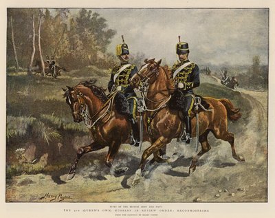 Den 4. (dronningens egen) husarer i revisjonsorden, rekognosering av Henry Payne