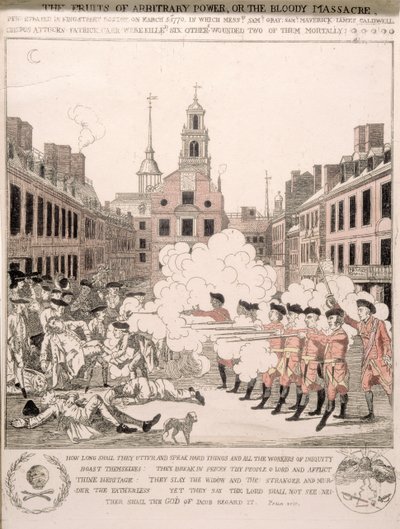 Boston-massakren, 5. mars 1770 av Henry Pelham