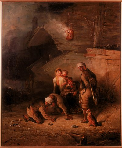 Pitmen Playing Quoits (olje på lerret) av Henry Perlee Parker